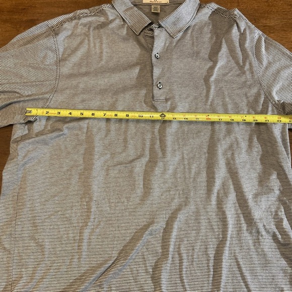 Fairway & Greene Polo Shirt Mens XLarge Black & White Stripes Lightweight - Picture 8 of 11